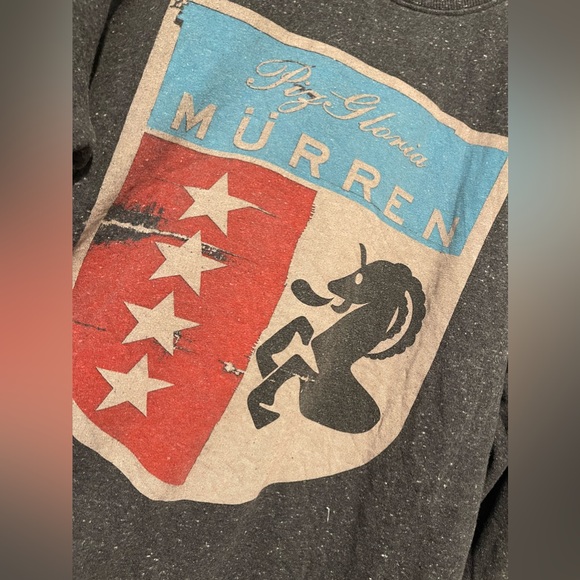 Murren Switzerland Souvenir Sweatshirt Charcoal Gray Size XL Gently Worn - Picture 3 of 5